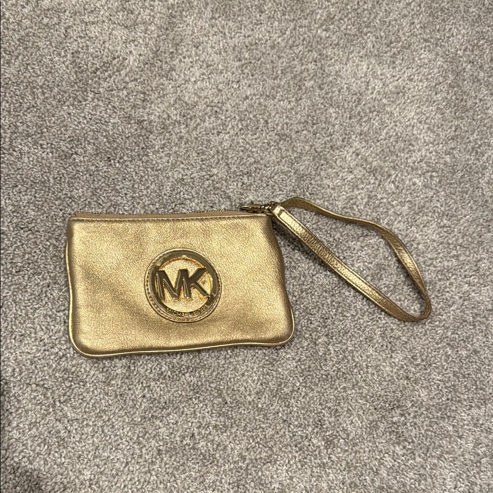 Michael Kors Gold Wristlet Bag